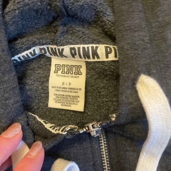 PINK Victoria's Secret Charcoal Hoodie - Picture 2 of 2